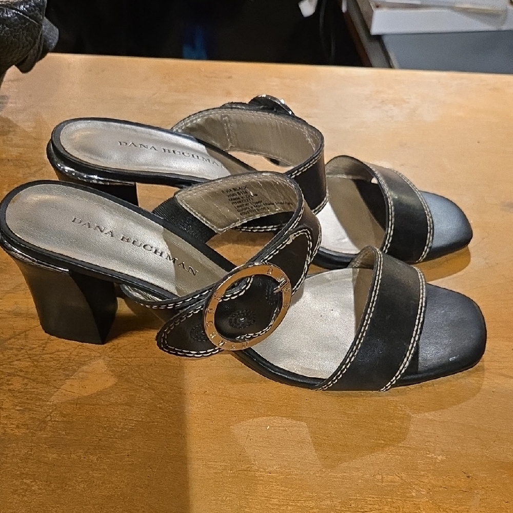 Dana Buchman Black Women's Heeled Slides/Mules 8.5